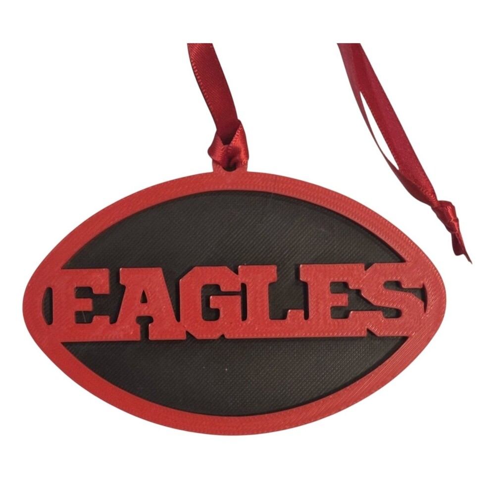 3D Printed 4" Ornament - Eagles - Red over Black - O007-0208